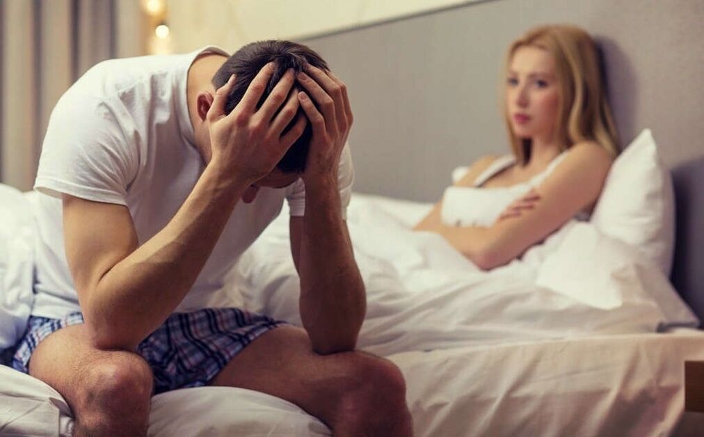 een man met een slechte potentie als gevolg van prostatitis