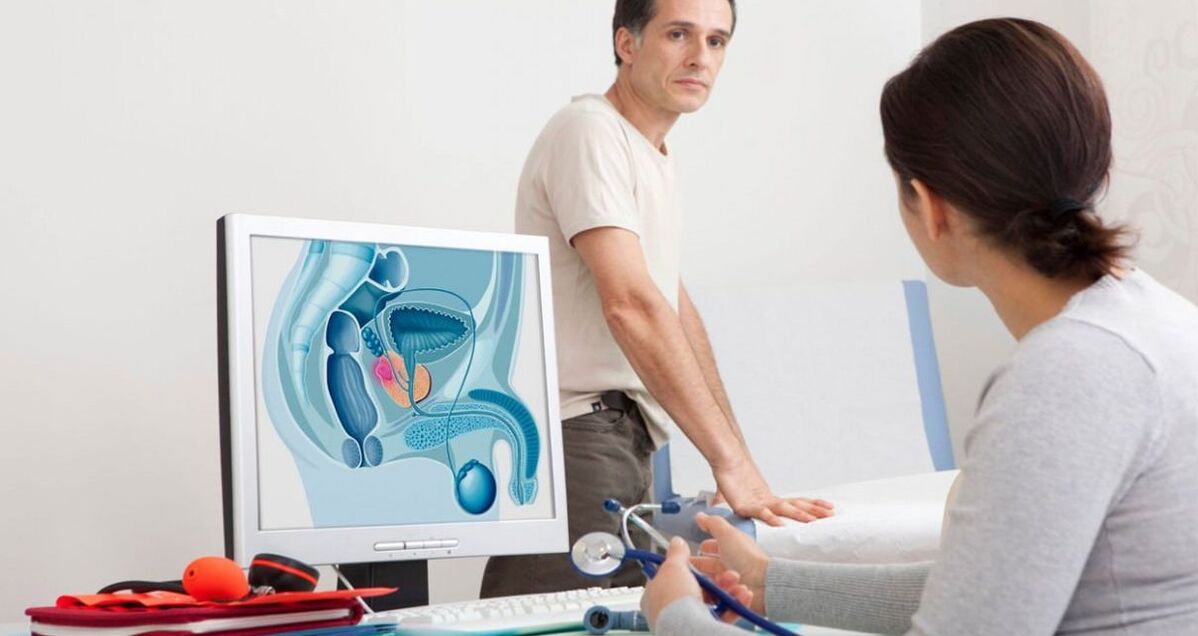 overleg met een arts voor prostatitis
